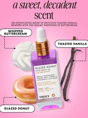 Truly Glazed Donut After Shave Oil — Purple Vanilla Scent NIB